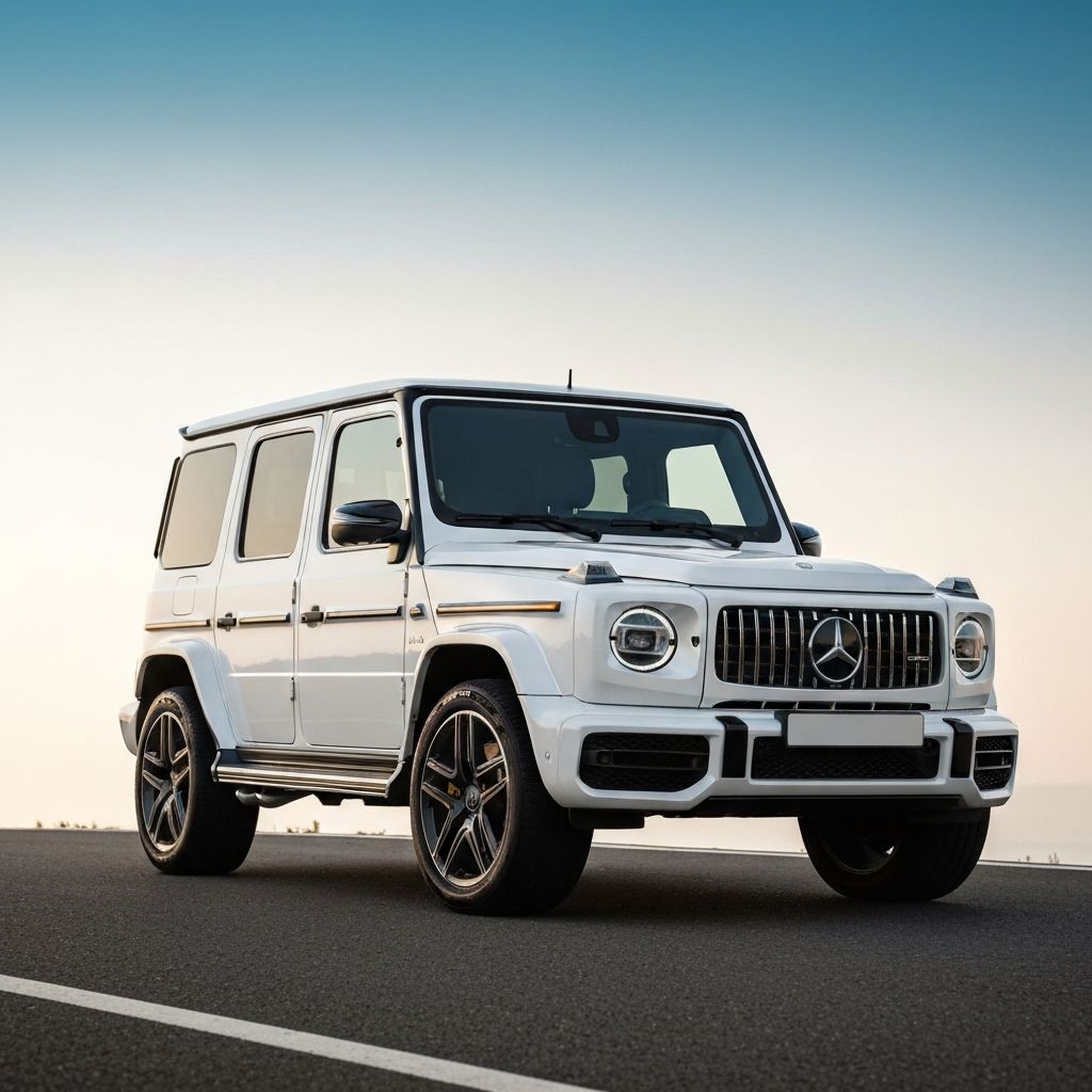 Premium Mercedes G-Wagon and Range Rover luxury vehicles parked at modern African mansion